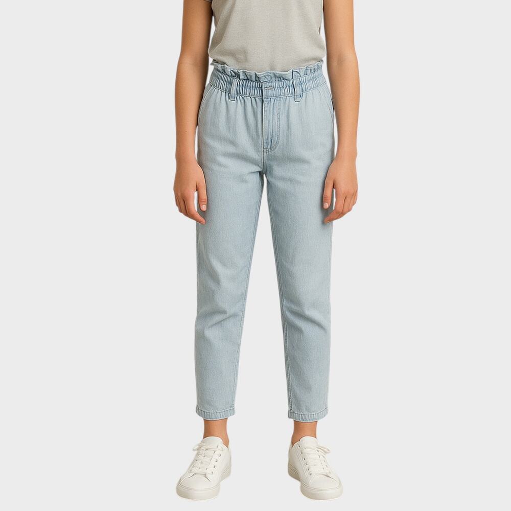 AG Adriano Goldschmied Kids Paper Bag Blue Jeans Size 12 Cotton Blend
